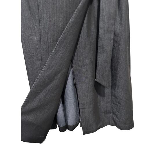 Calvin Klein Size 4 Collar Knee Length Wrap Dress Gray Workwear Office Collared - Picture 5 of 12